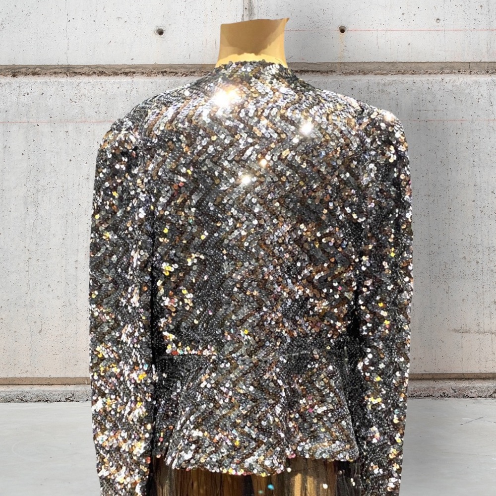 Vintage Ann Green sequin peplum jacket - Picture 7 of 8
